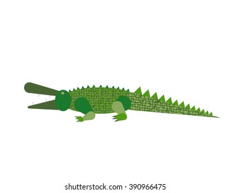 Abstract crocodile isolated on white background. Vector illustration.