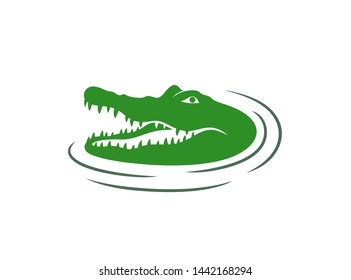Abstract crocodile logo on a white background