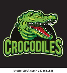Abstract crocodiles mascot vector logo design