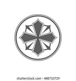 Abstract cross, black cross icon