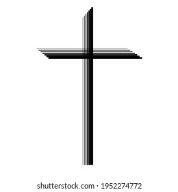 Abstract cross. Christian Symbol. Sign of lines. Vector