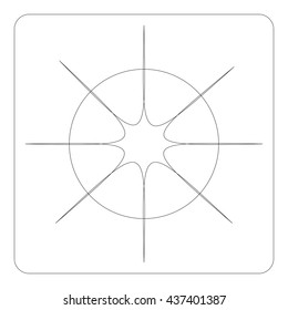 Abstract cross contours on white background. Vector illustration.