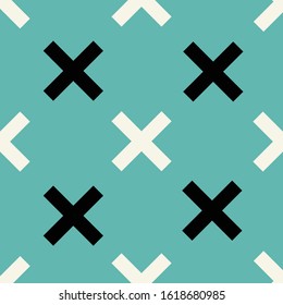 Abstract cross geometric seamless pattern on flat background in . Endless pattern can be used for ceramic tile, wallpaper, linoleum, textile, web page background.