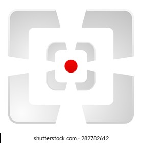 Abstract cross hair, target mark or reticle vector icon. 