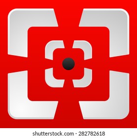 Abstract cross hair, target mark or reticle vector icon. 