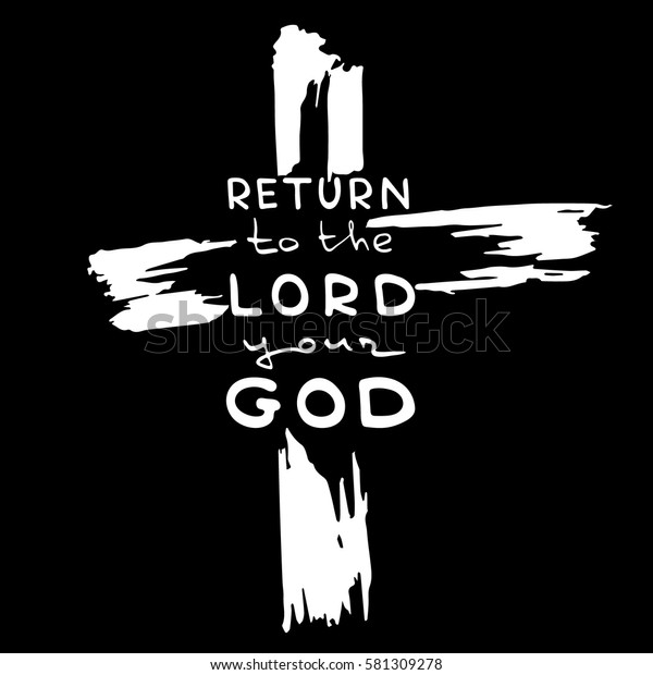 Abstract Cross Handwritten Text Return Lord Stock Vector (Royalty Free ...