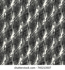 Abstract Cross Hatching Textured  Background. Seamless Pattern.