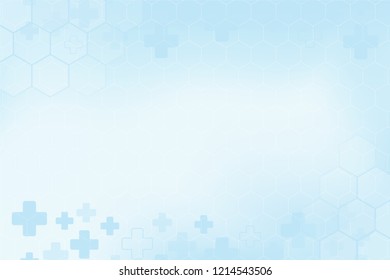 Abstract cross healthy symbol. Technology and science background. Soft blue color vector illustration.