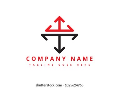 abstract cross line arrow logo concept