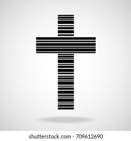 Abstract cross of lines. Christian Symbol. Vector illustration. Eps 10