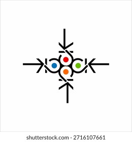 Diseño Abstractas del logotipo de la cruz con la muestra de la flecha