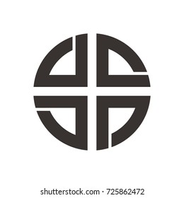 Abstract Cross logo design template vector