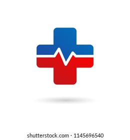 Abstract Cross Logo Template With Modern Concept Use for Finance, Business, Medical, and Health Care Brand
