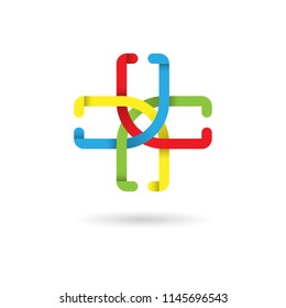 Abstract Cross Logo Template Modern Concept Stock Vector (Royalty Free ...