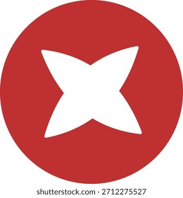 Abstractas icono de marca cruzada con Formas en forma de hoja, gráfico de Vector para error o elección incorrecta.