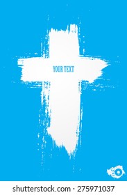 Abstract cross on a blue background