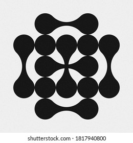 Abstract Cross Pattern Dots Logo generative computational art illustration