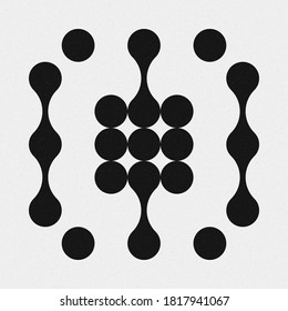 Abstract Cross Pattern Dots Logo generative computational art illustration
