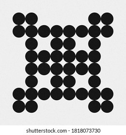Abstract Cross Pattern Dots Logo generative computational art illustration