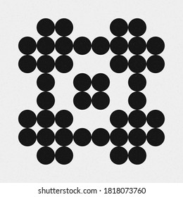 Abstract Cross Pattern Dots Logo generative computational art illustration