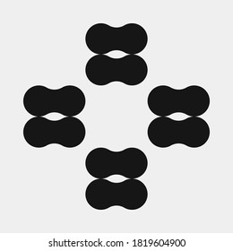 Abstract Cross Pattern Dots Logo generative computational art illustration