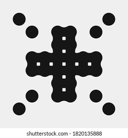 Abstract Cross Pattern Dots Logo generative computational art illustration