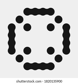 Abstract Cross Pattern Dots Logo generative computational art illustration