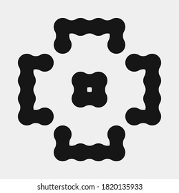 Abstract Cross Pattern Dots Logo generative computational art illustration