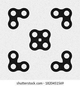 Abstract Cross Pattern Dots Logo generative computational art illustration