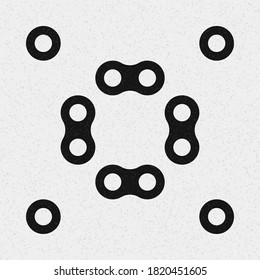 Abstract Cross Pattern Dots Logo generative computational art illustration