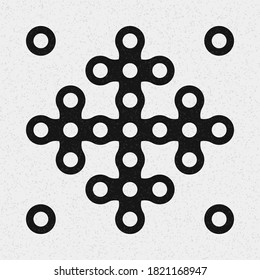 Abstract Cross Pattern Dots Logo generative computational art illustration