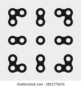Abstract Cross Pattern Dots Logo generative computational art illustration
