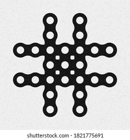 Abstract Cross Pattern Dots Logo generative computational art illustration