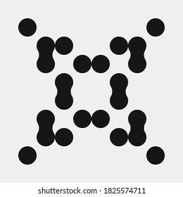 Resumen Puntos de patrón cruzado Icono Ilustración de arte computacional generativa