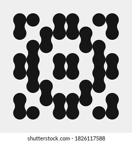 Abstract Cross Pattern Dots Logo generative computational art illustration