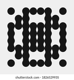 Abstract Cross Pattern Dots Logo generative computational art illustration