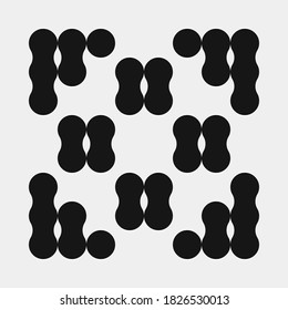 Abstract Cross Pattern Dots Logo generative computational art illustration