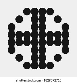 Abstract Cross Pattern Dots Logo generative computational art illustration