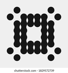Resumen Puntos de patrón cruzado Icono Ilustración de arte computacional generativa
