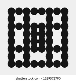 Abstract Cross Pattern Dots Logo generative computational art illustration