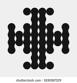 Abstract Cross Pattern Dots Logo generative computational art illustration