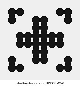 Abstract Cross Pattern Dots Logo generative computational art illustration