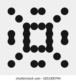 Abstract Cross Pattern Dots Logo generative computational art illustration