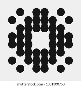 Resumen Puntos de patrón cruzado Icono Ilustración de arte computacional generativa