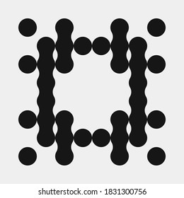 Resumen Puntos de patrón cruzado Icono Ilustración de arte computacional generativa
