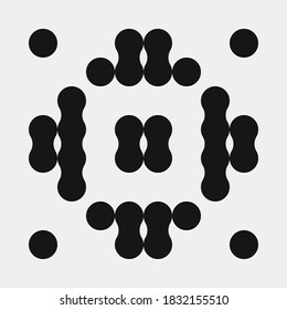Abstract Cross Pattern Dots Logo generative computational art illustration