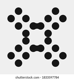 Abstract Cross Pattern Dots Logo generative computational art illustration