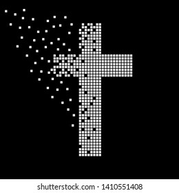 Abstract cross of pixeles. Christian Symbol. Vector