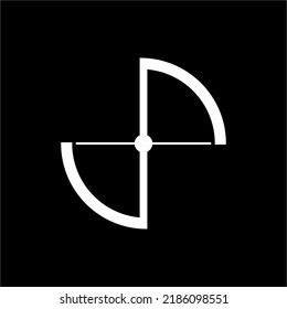 Abstract Cross Sign Vector Logo Design In Clockwise Direction