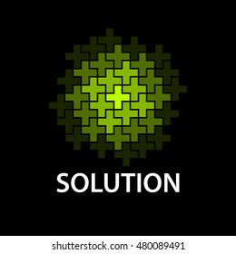 abstract cross sphere icon solution symbol